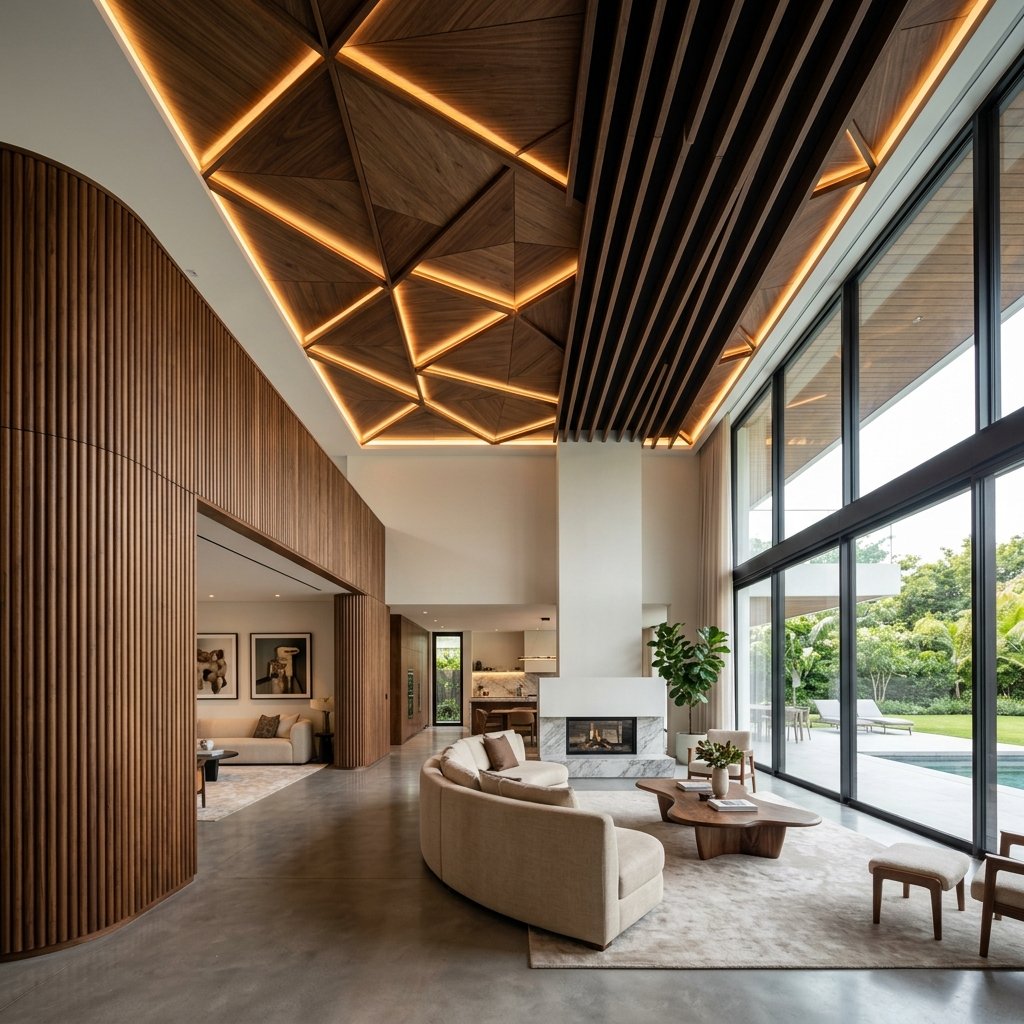 Architectural Wooden False Ceiling and Louvers