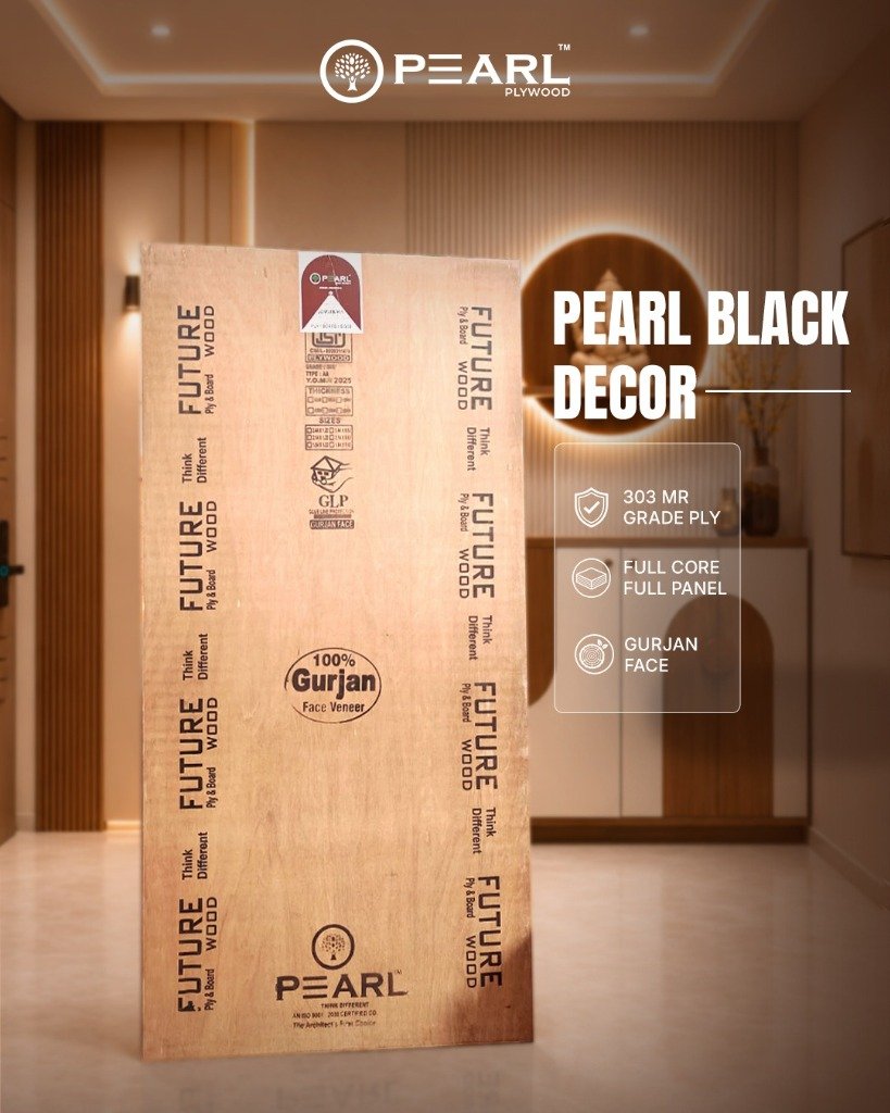Pearl Black Decor IS:303 MR Grade Plywood Gurjan Face